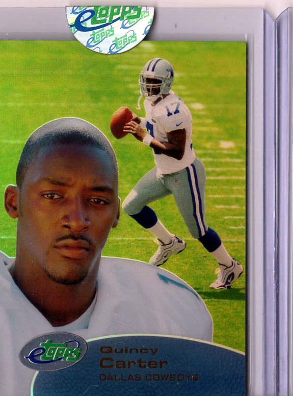 2001 eTopps Football — Quincy Carter Dallas Cowboys — Base — Copy 3