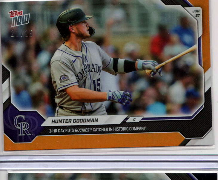 2026 MLB Topps NOW — Hunter Goodman Colorado Rockies — orange /25 visible border -- 07/25 / PRICE_UNDER_REVIEW — 07/25