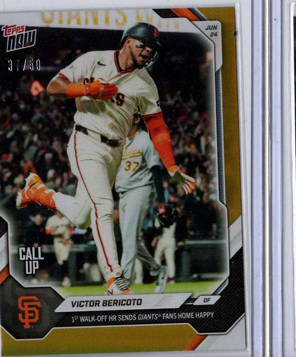 2026 MLB Topps NOW — Victor Bericoto San Francisco Giants — gold /50 visible border -- 31/50 / PRICE_UNDER_REVIEW — 31/50