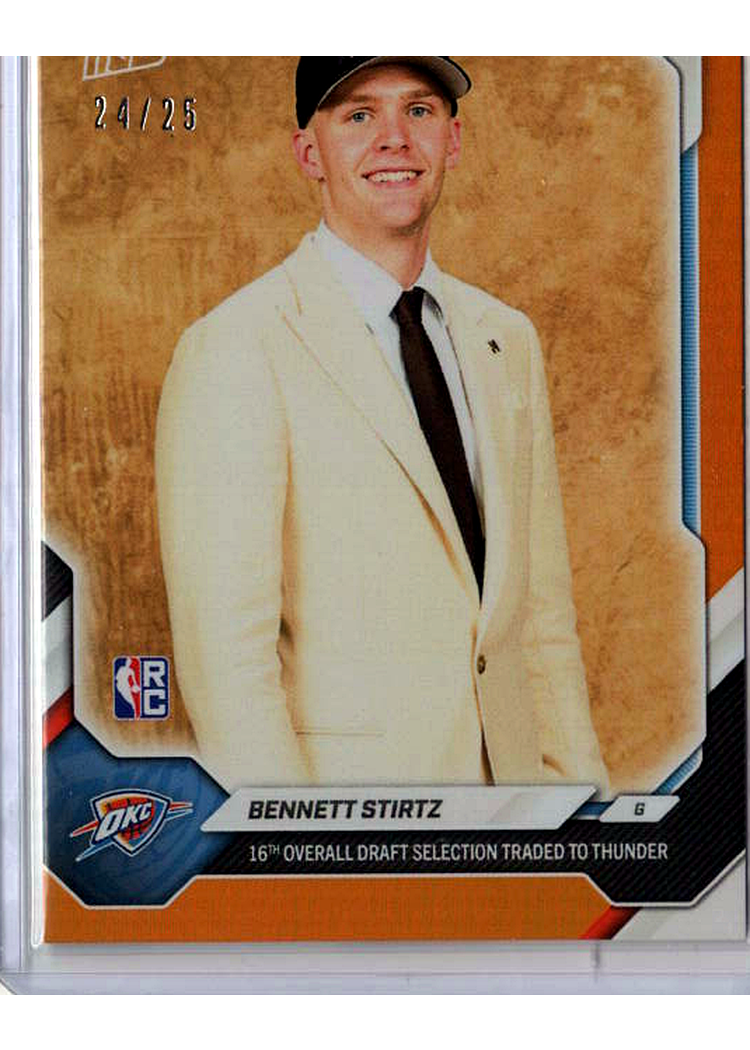2025 2025-26 NBA Topps NOW Draft — Bennett Stirtz Oklahoma City Thunder — ORANGE -- 24/25 / PROVISIONAL_PROTECTIVE / NOT_SOLD_COMP — 24/25