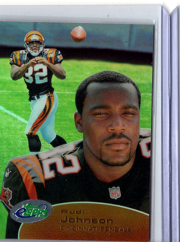 2001 eTopps Football — Rudi Johnson Cincinnati Bengals — Base — Copy 3