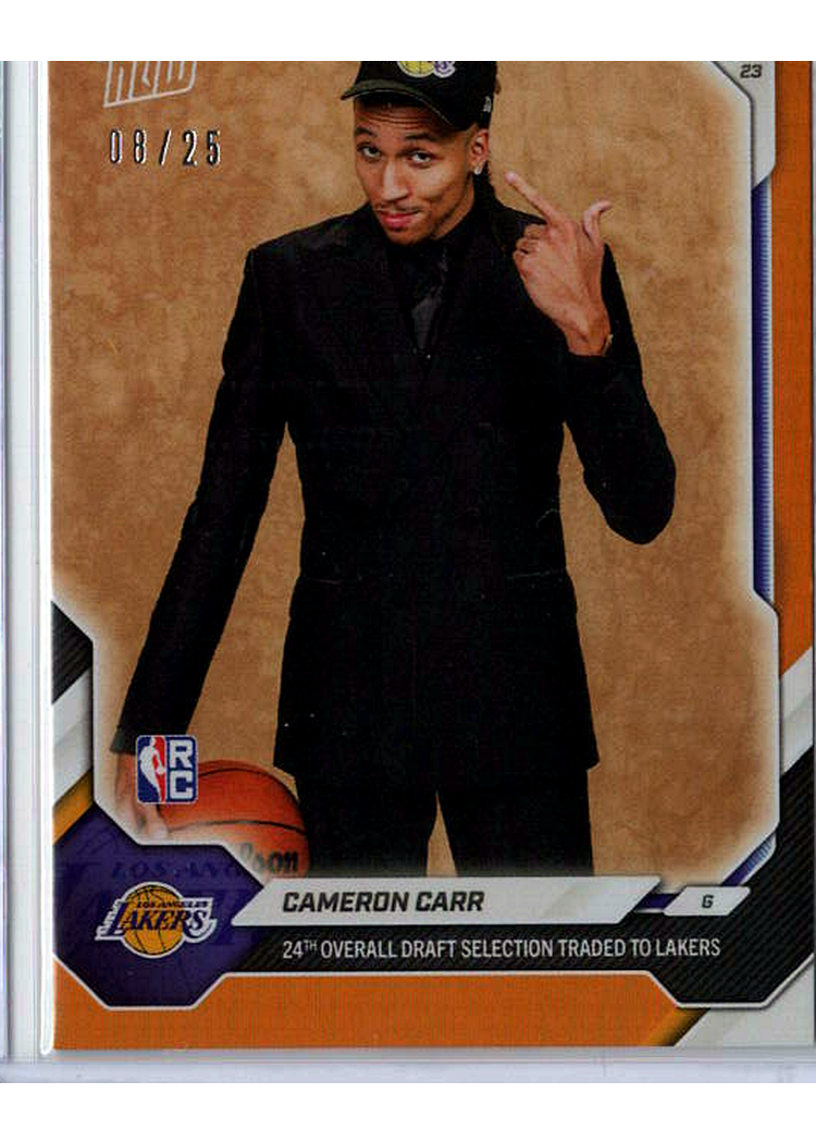 2025 2025-26 NBA Topps NOW Draft — Cameron Carr Los Angeles Lakers — ORANGE -- 08/25 / PROVISIONAL_PROTECTIVE / NOT_SOLD_COMP — 08/25