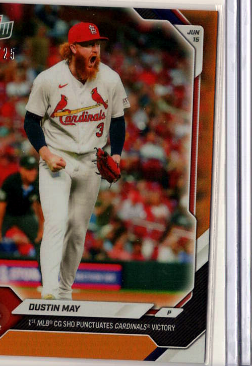 2026 MLB Topps NOW — Dustin May St. Louis Cardinals — orange /25 visible border -- 18/25 / PRICE_UNDER_REVIEW — 18/25