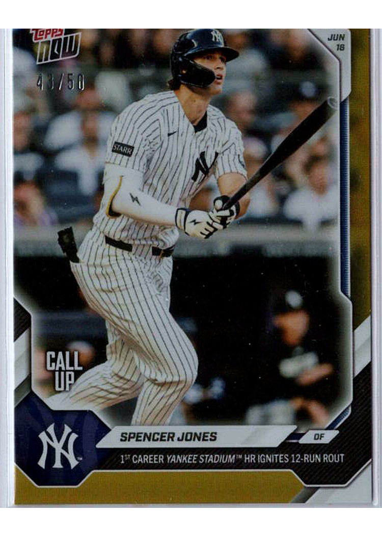 2026 MLB Topps NOW — Spencer Jones New York Yankees — GOLD -- 42/50 / PRICE_UNDER_REVIEW — 42/50