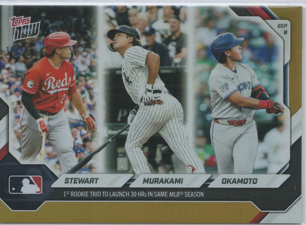 Sal Stewart / Munetaka Murakami / Kazuma Okamoto Gold /50 (serial pending verification)
